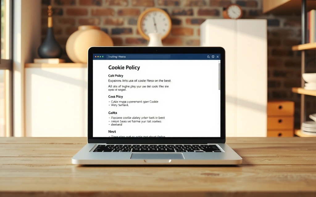 Laptop with cookie settings open in browser